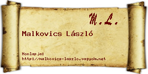 Malkovics László névjegykártya