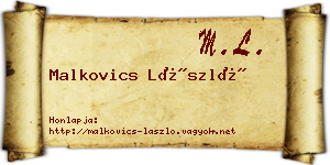 Malkovics László névjegykártya