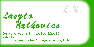 laszlo malkovics business card