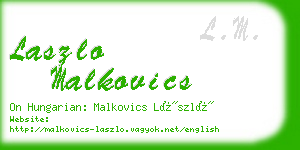 laszlo malkovics business card